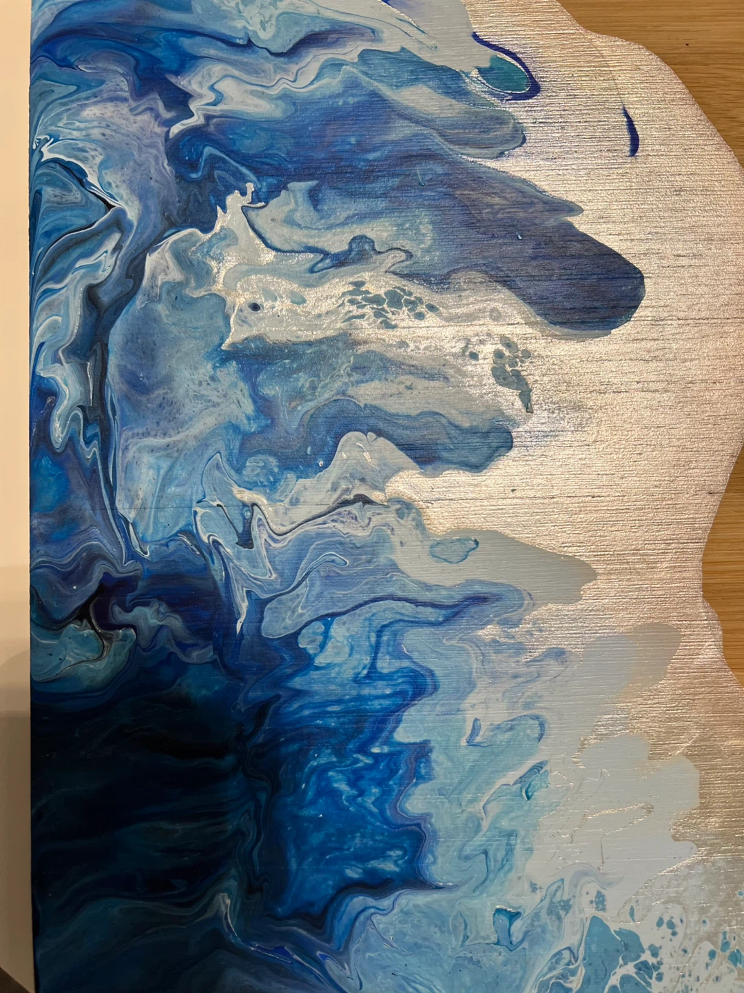 Decorative Bamboo Board with Ocean Wave Art - photo 2