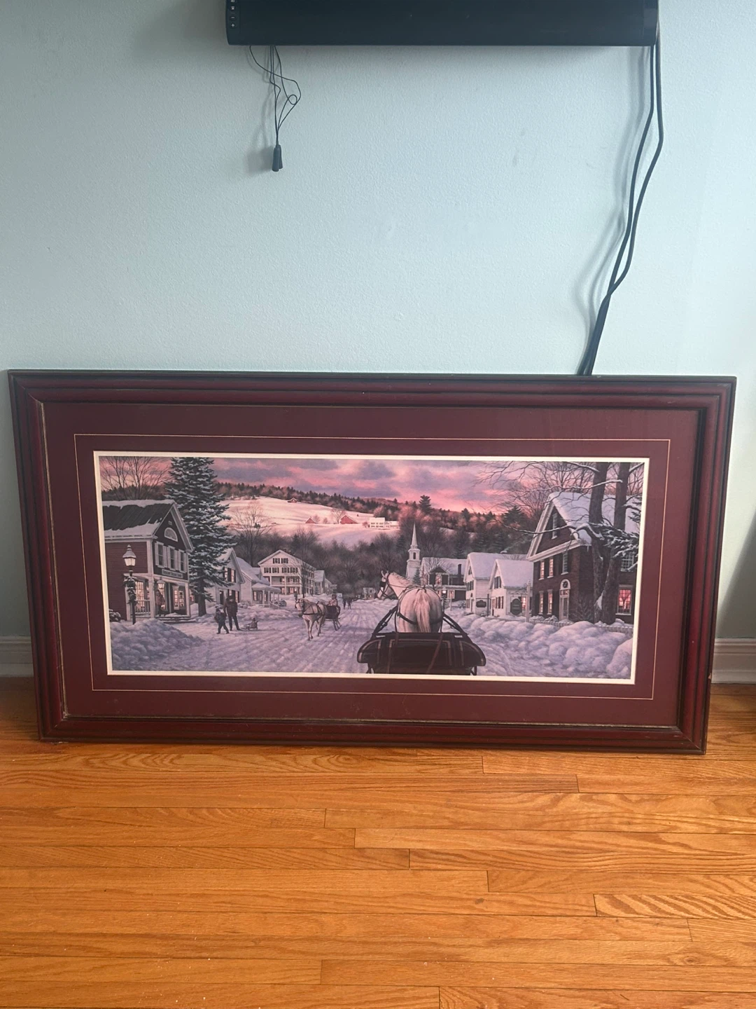 Framed Winter Village Art Print