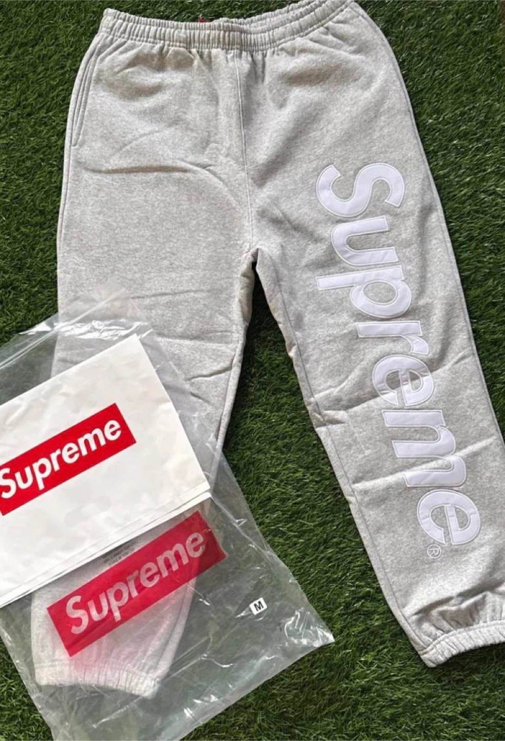 Supreme Grey Logo Sweatpants - All Sizes