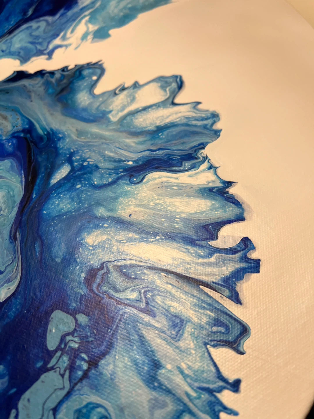 “Ocean Wave” Abstract Art Painting - Blue & White Swirls - photo 5