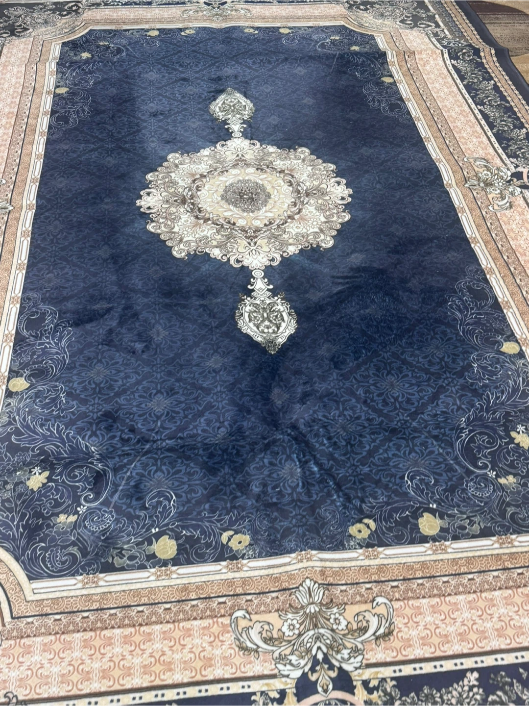 Large Blue Persian-Style Area Rug - photo 3