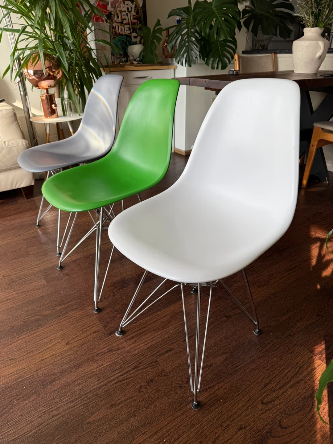 Set of 3 Eames replica Dining Chairs