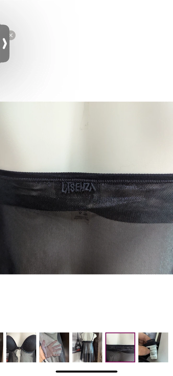 Y2K La SENZA Black Metallic Sheer Baby Doll Lingerie - photo 5