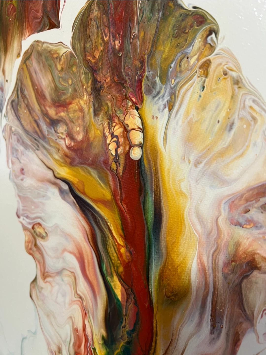 “ Autumn Wreath “ Round Abstract Pour Painting - photo 4