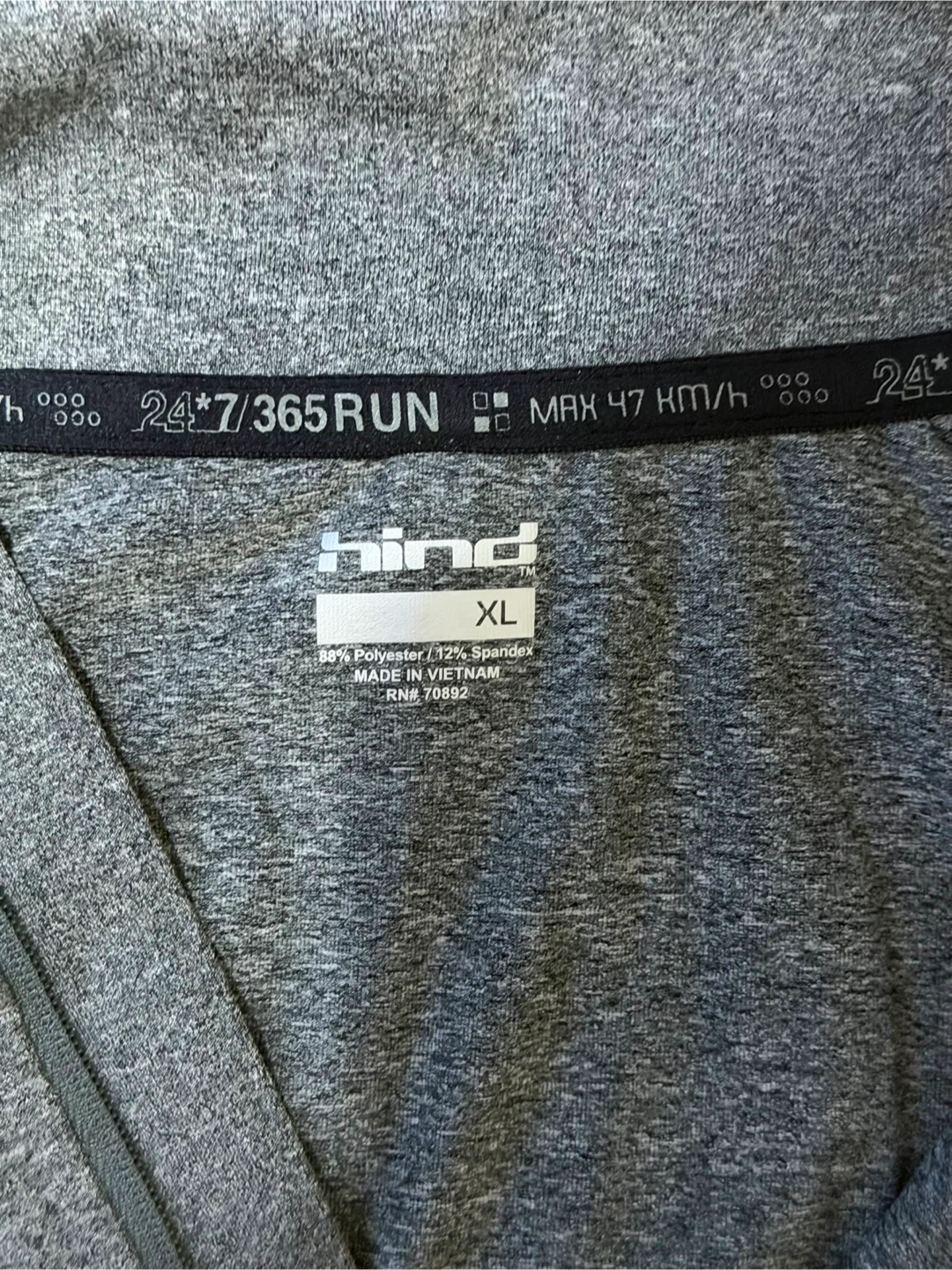 Hind Men's Grey 1/4 Zip Long Sleeve Athletic Shirt XL - photo 3
