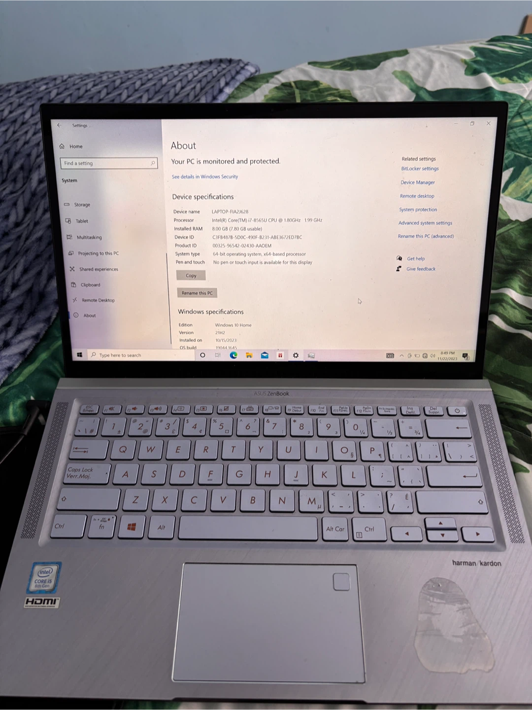ASUS ZenBook Laptop UX431F - i7 512GB SSD 8GB RAM Windows 10 - photo 2