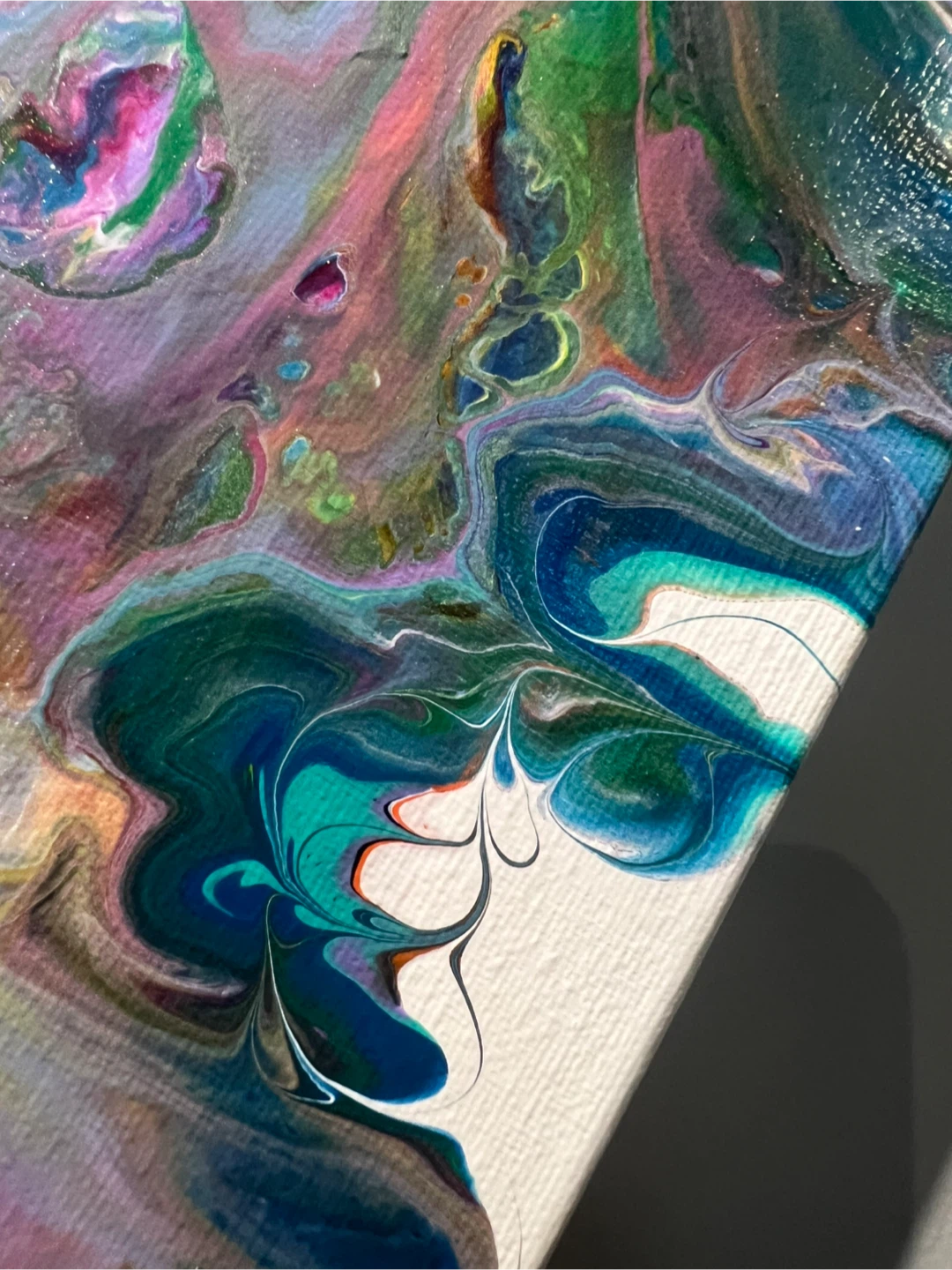 “Whimsy” Abstract Fluid Art Canvas Painting - photo 2