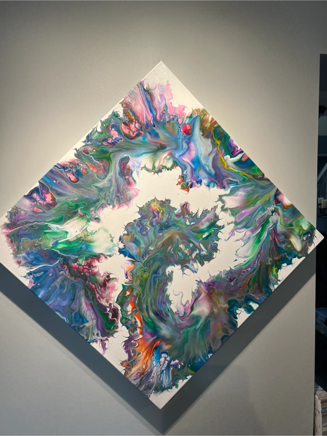 “Whimsy” Abstract Fluid Art Canvas Painting