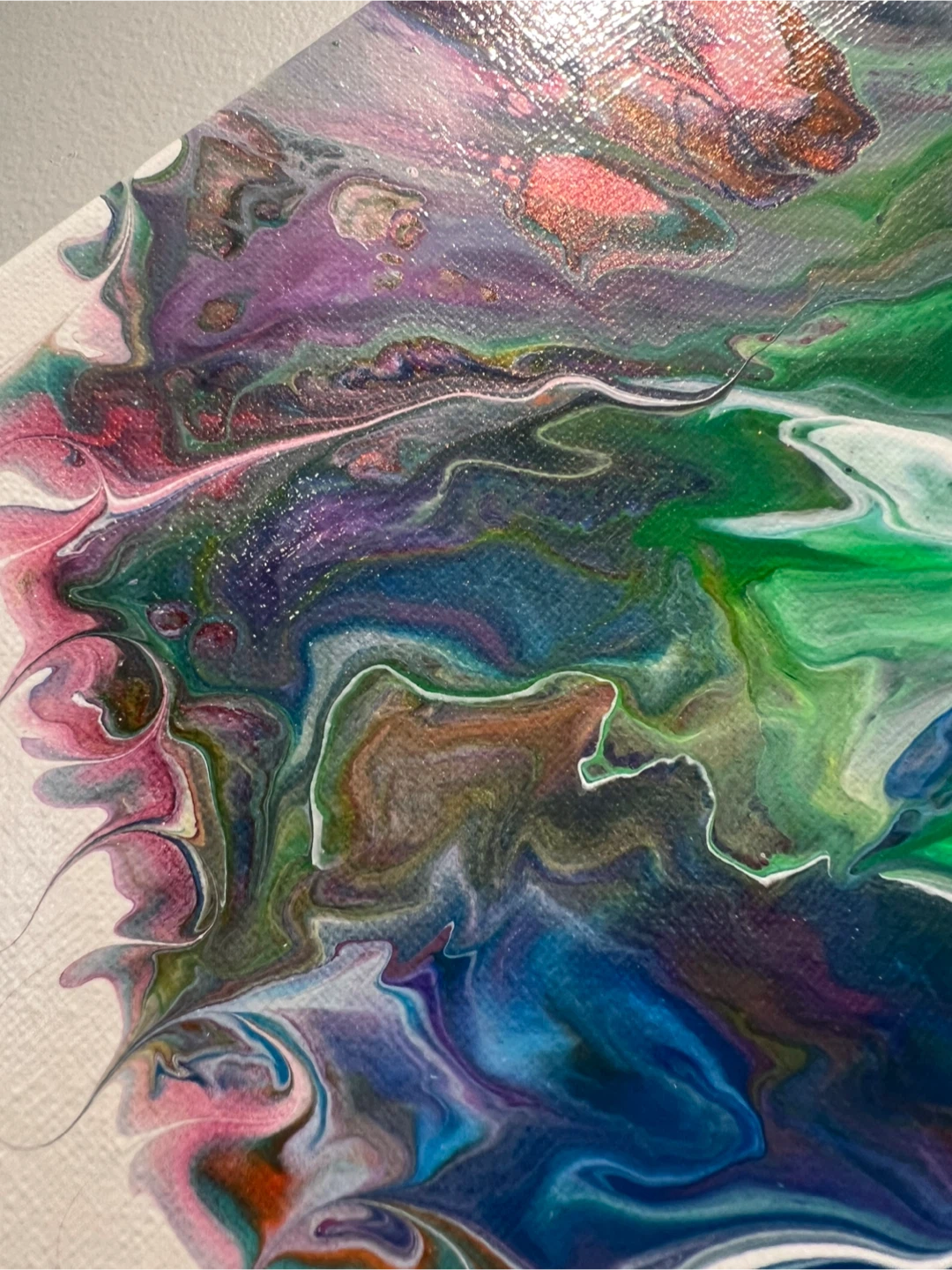 “Whimsy” Abstract Fluid Art Canvas Painting - photo 3