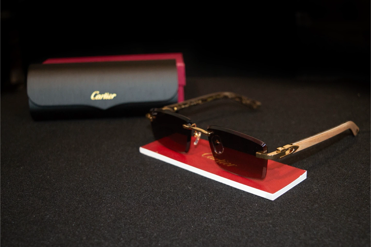 Cartier Rimless Sunglasses with Wood Accents - photo 2