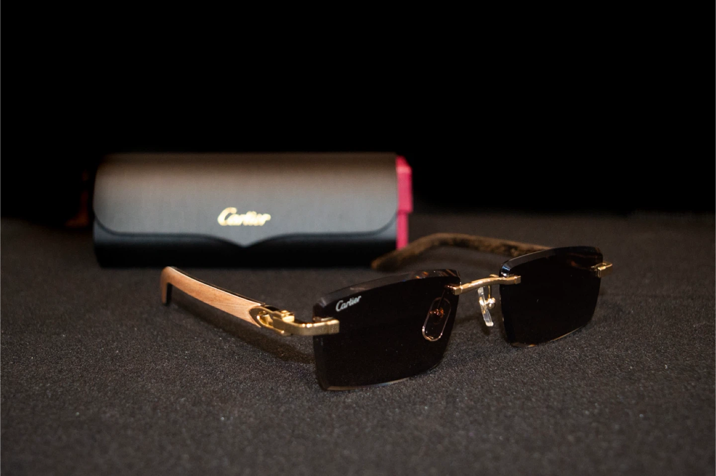 Cartier Rimless Sunglasses with Wood Accents - photo 3