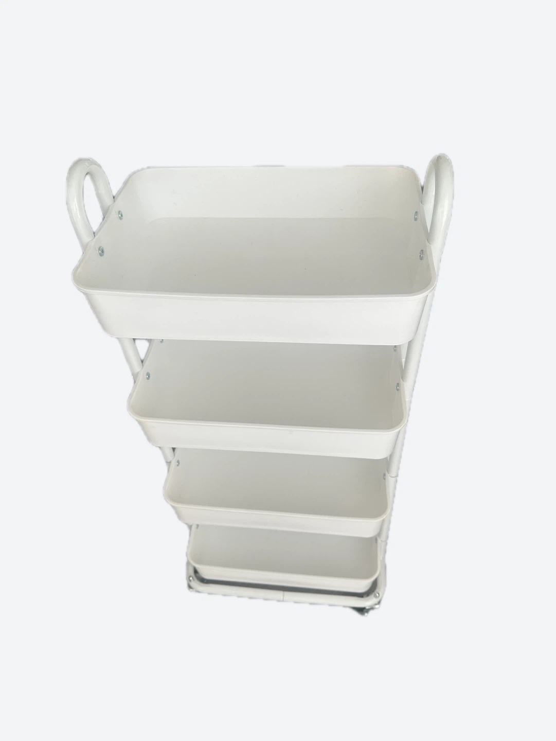 White 4-Tier Rolling Storage Cart