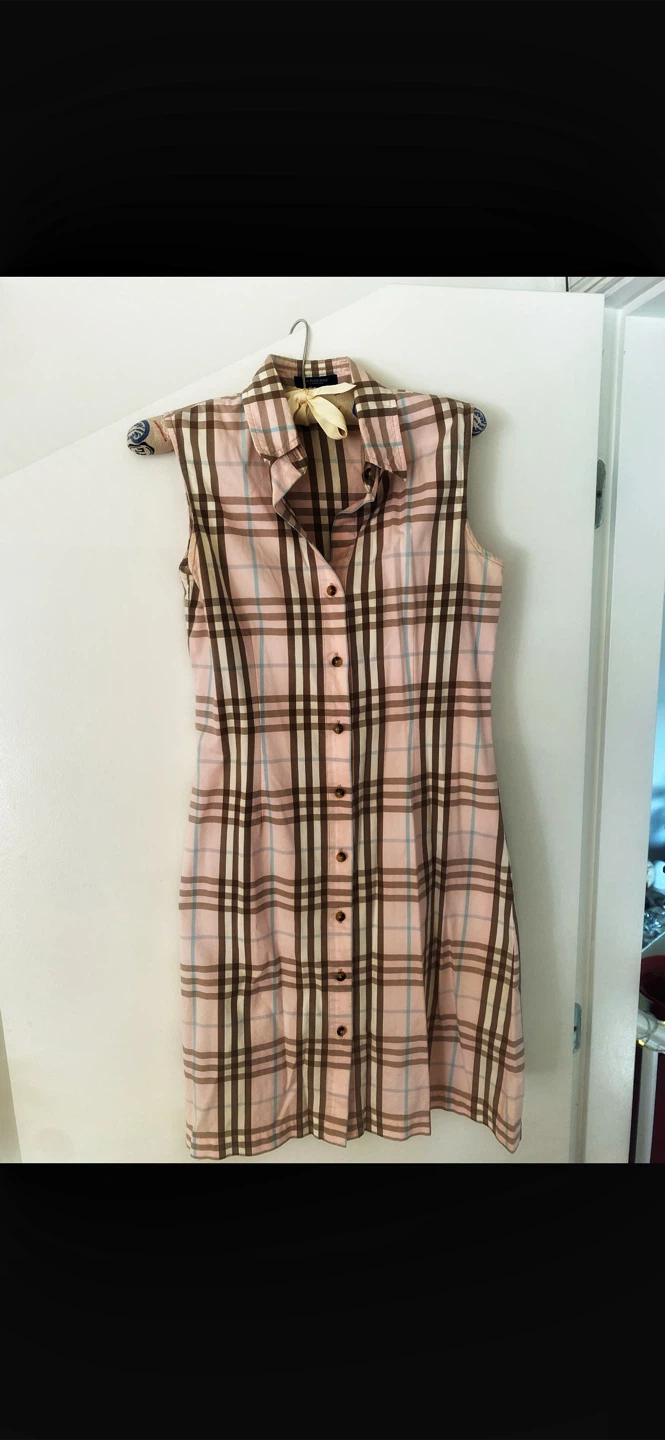 💖Burberry London Women's Sleeveless Dress - Pink Plaid - photo 3
