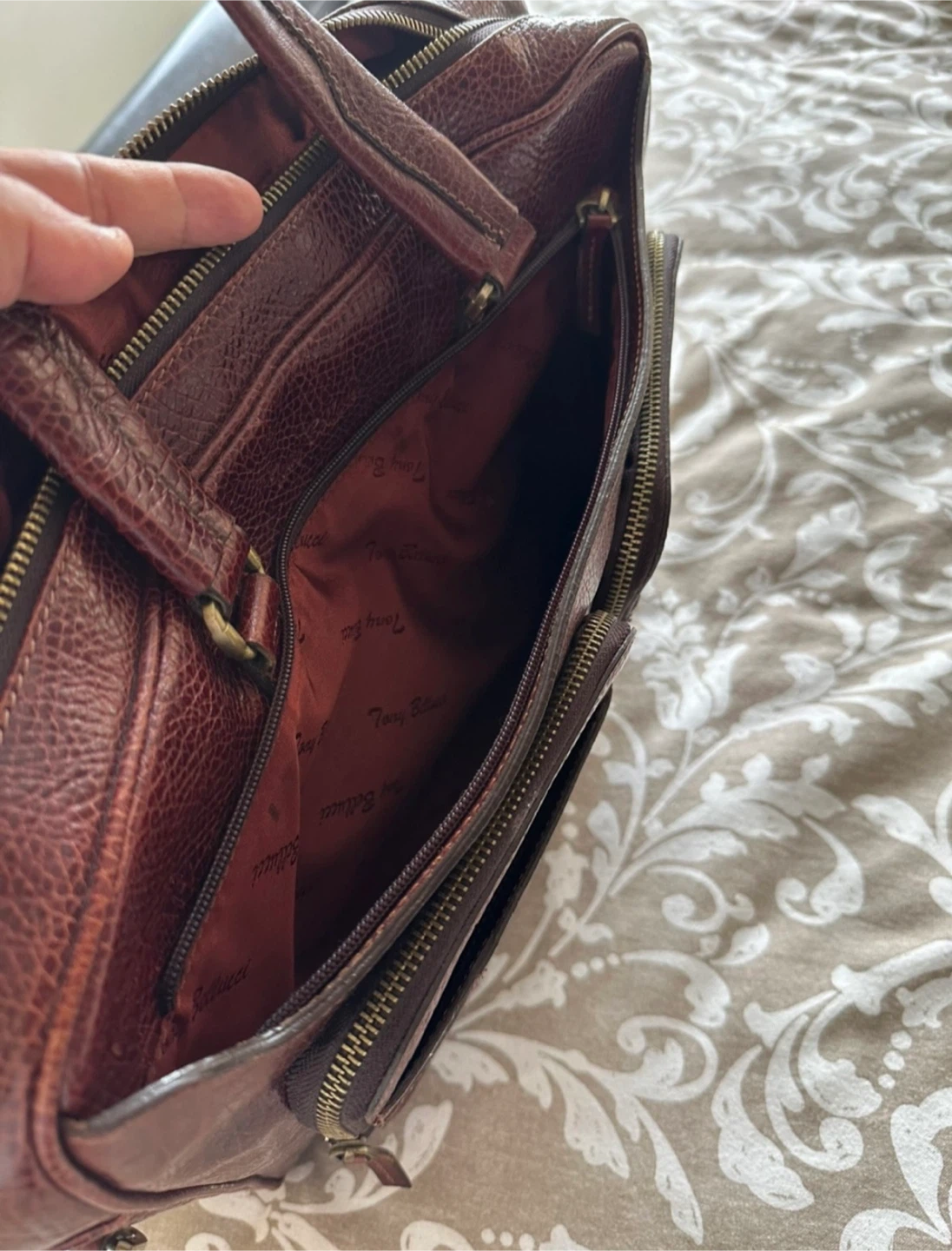 Brown Genuine Leather Briefcase - photo 4
