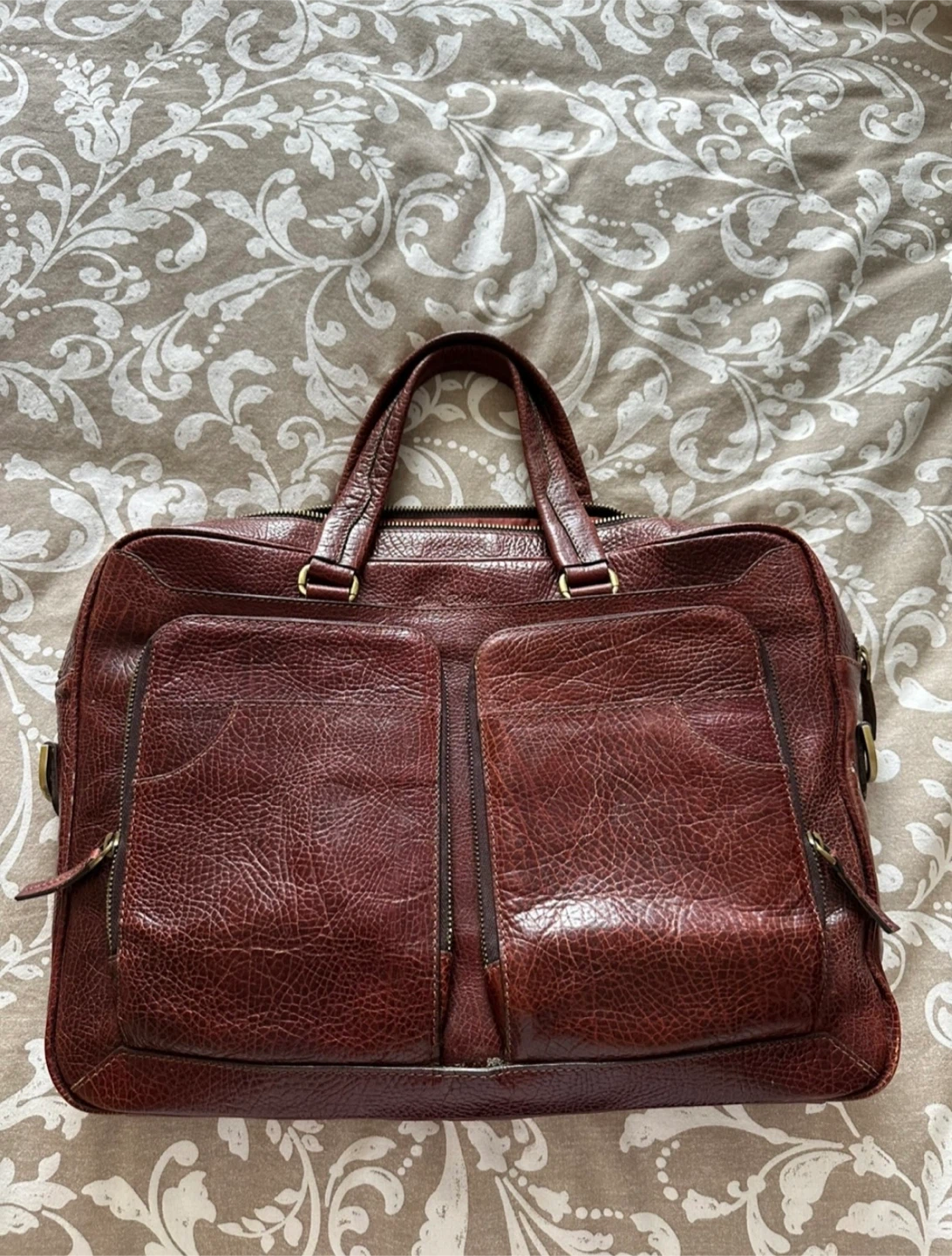 Brown Genuine Leather Briefcase