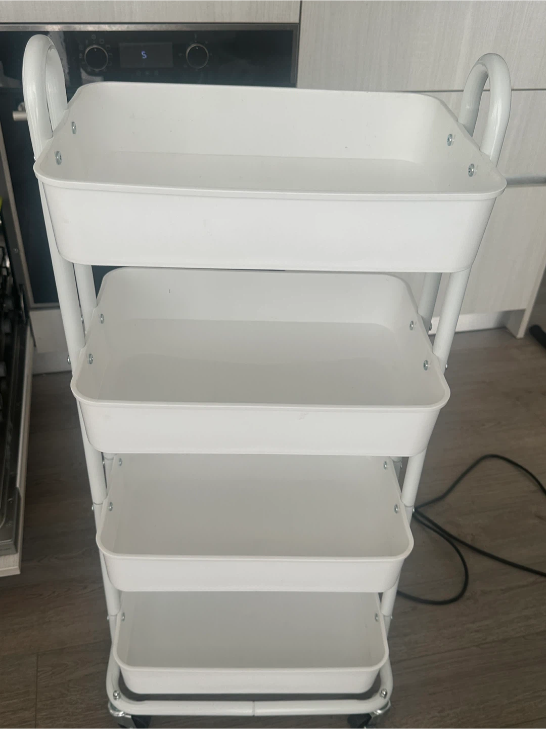White 4-Tier Rolling Storage Cart - photo 2