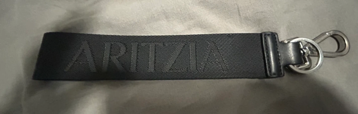 Aritzia Black Logo Keychain Strap