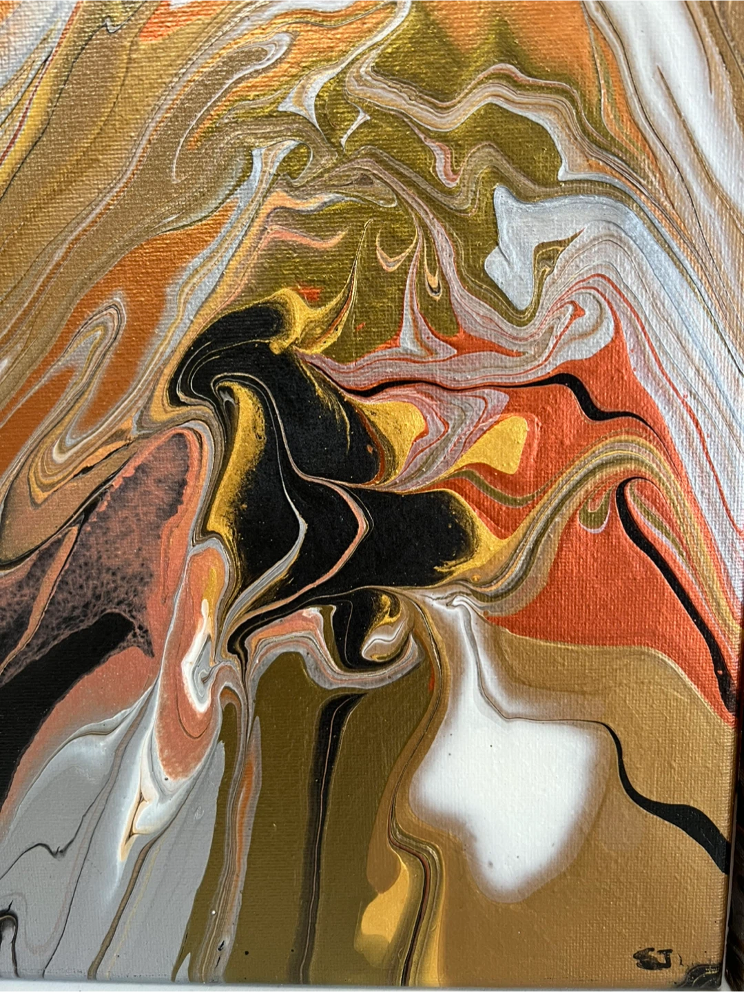 “Metal Works” Abstract Pour Painting Wall Art Set - photo 3