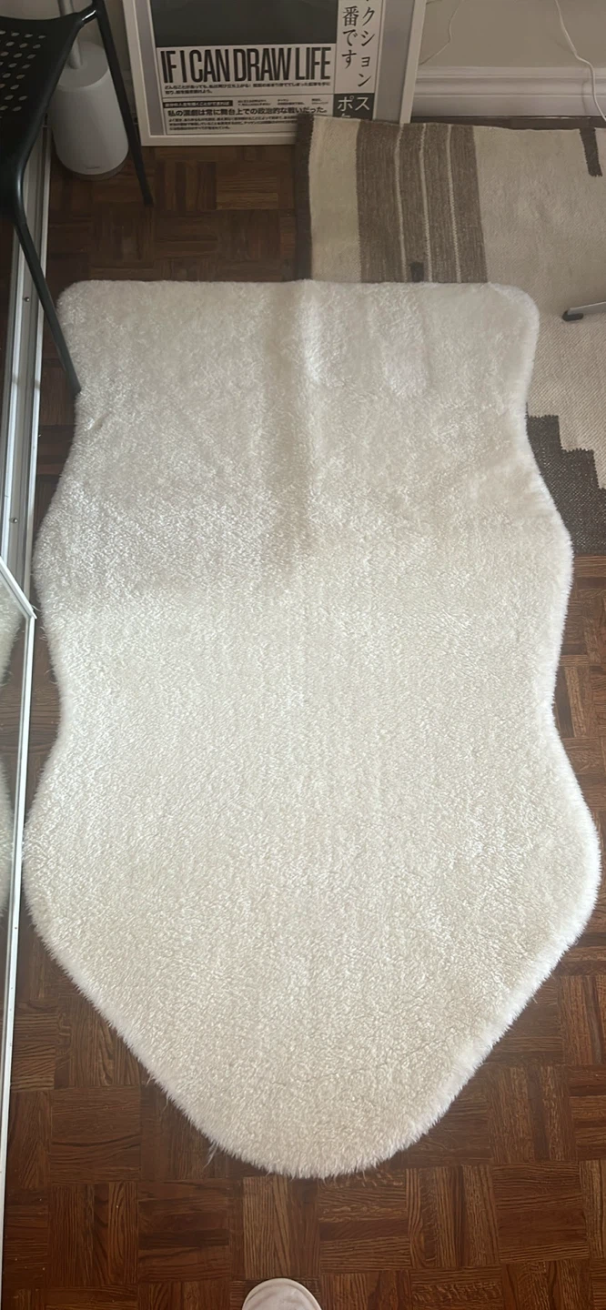 2 Ikea White Faux Sheepskin Rugs - photo 2