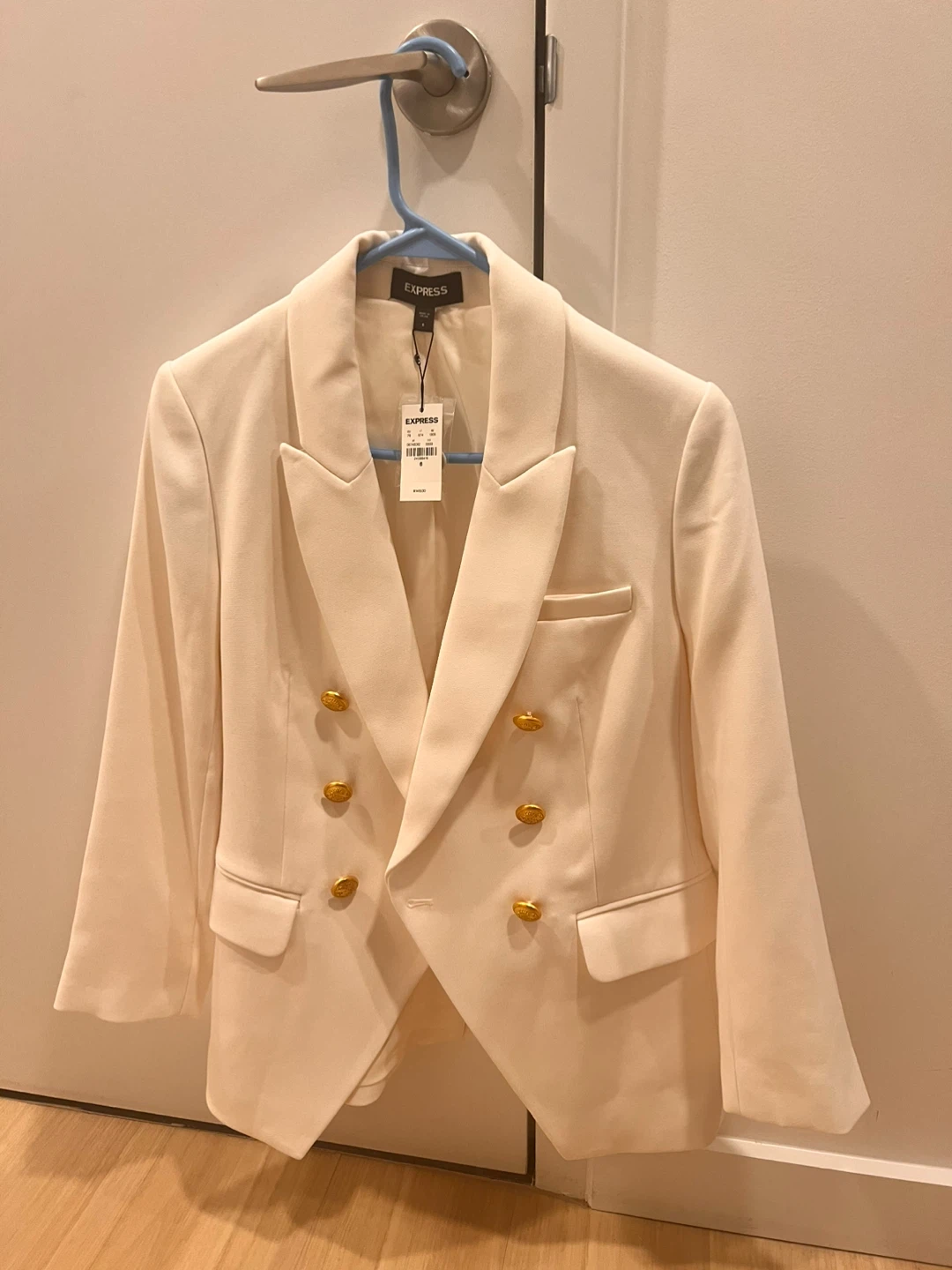 Express Double Breasted Blazer - Cream