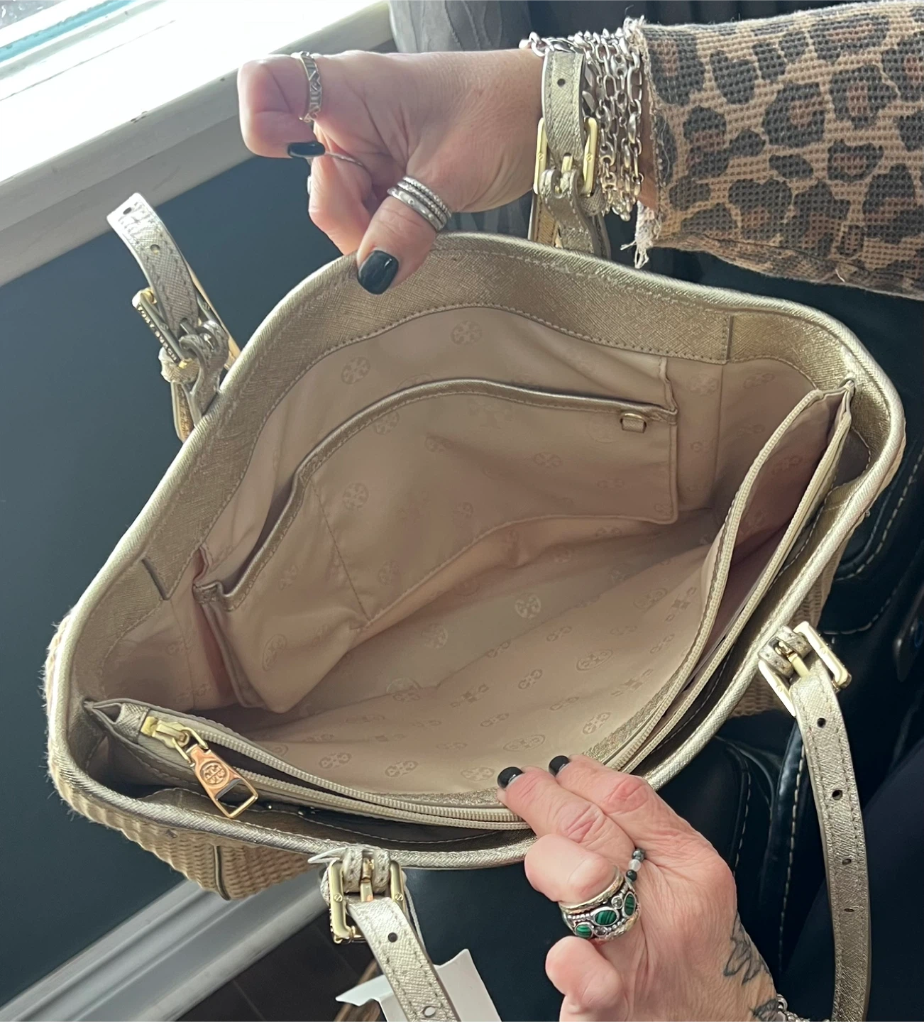 Tory Burch Straw Tote Bag Gold Accents - photo 3