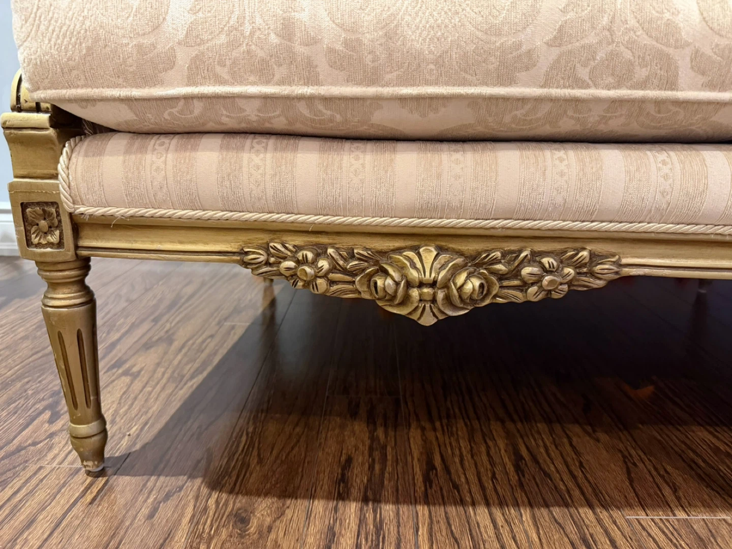 French Style Sofa with Gold Accents - photo 2