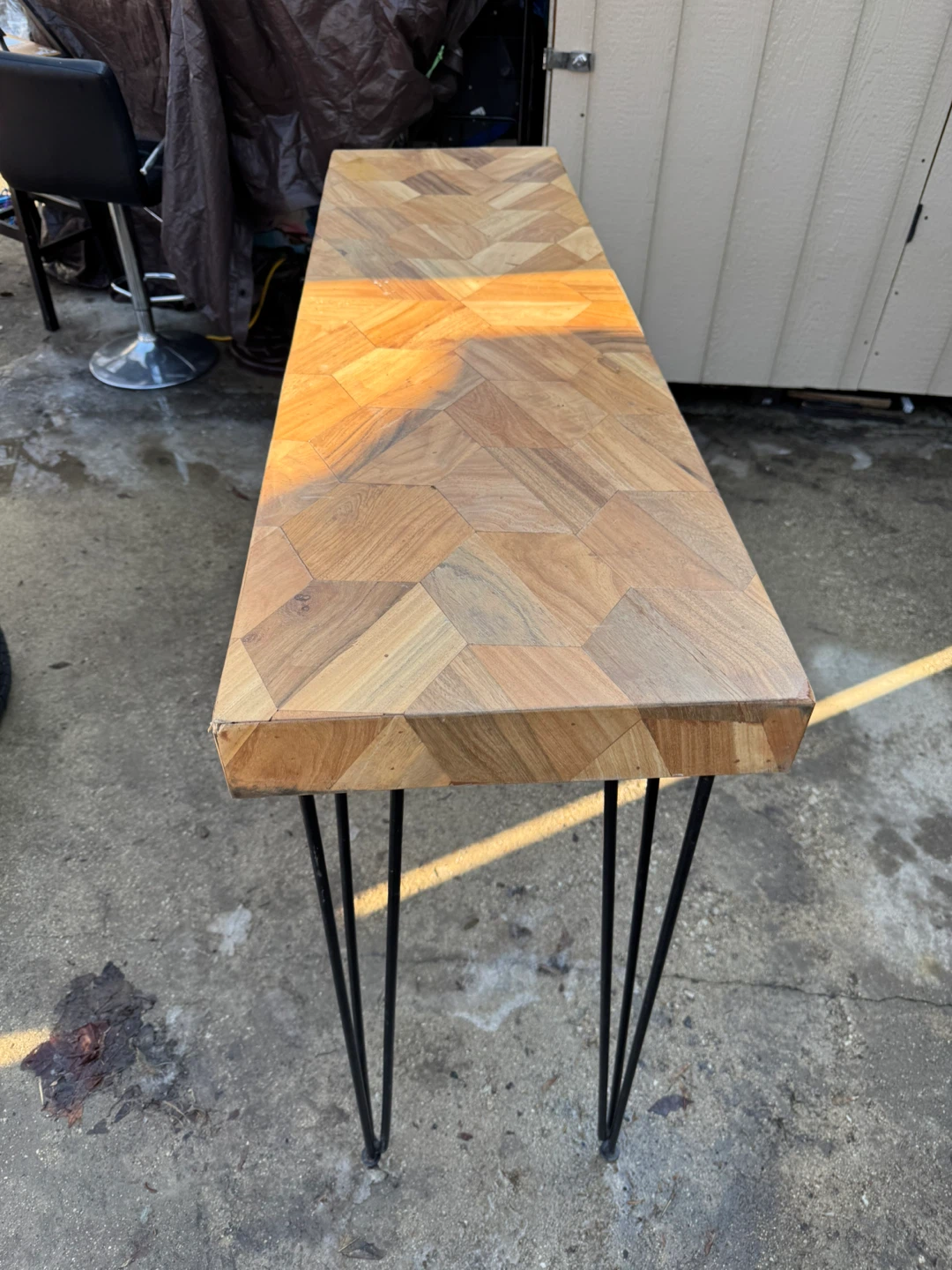 Wooden Console Table with Metal Legs