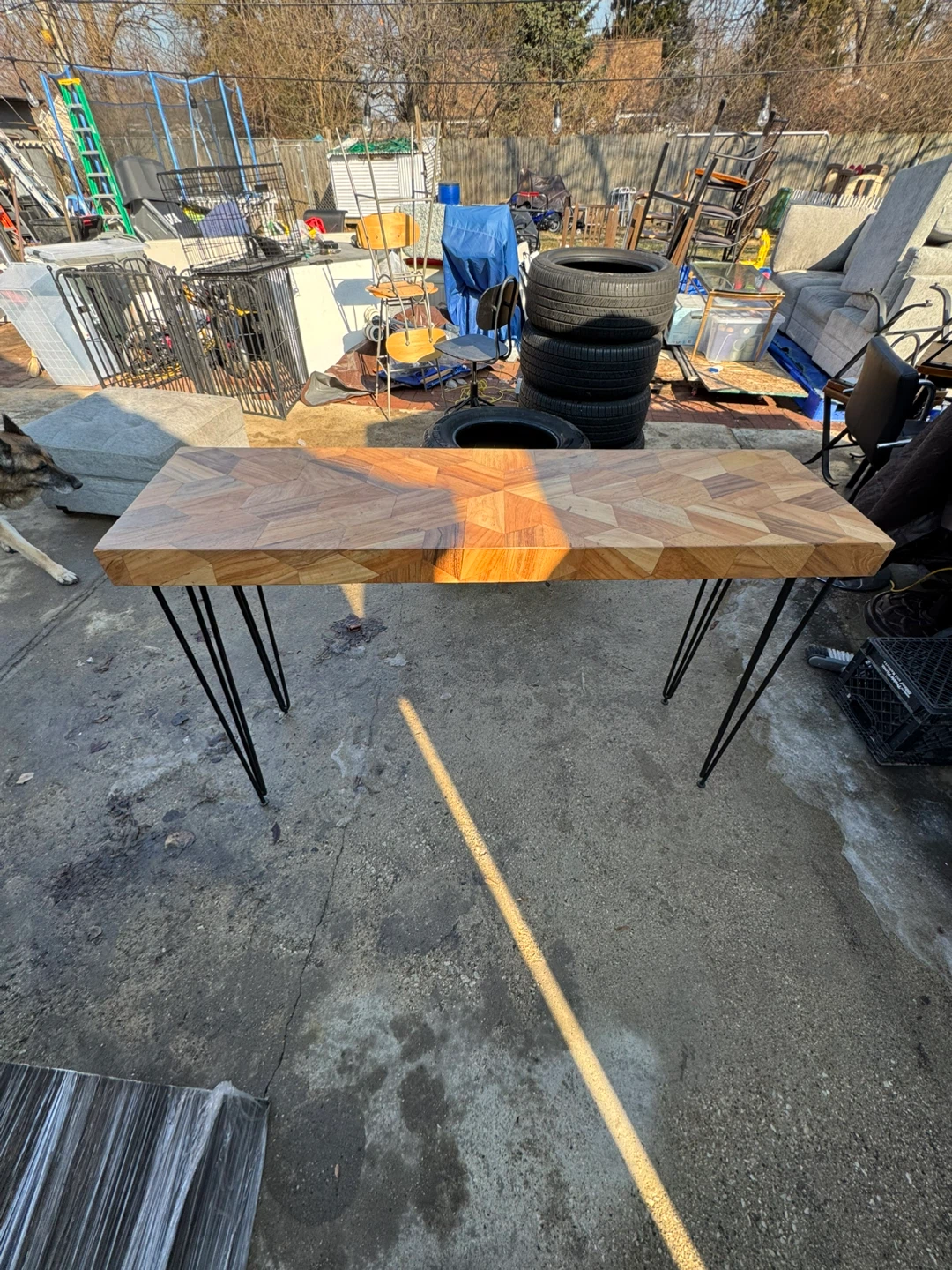Wooden Console Table with Metal Legs - photo 2