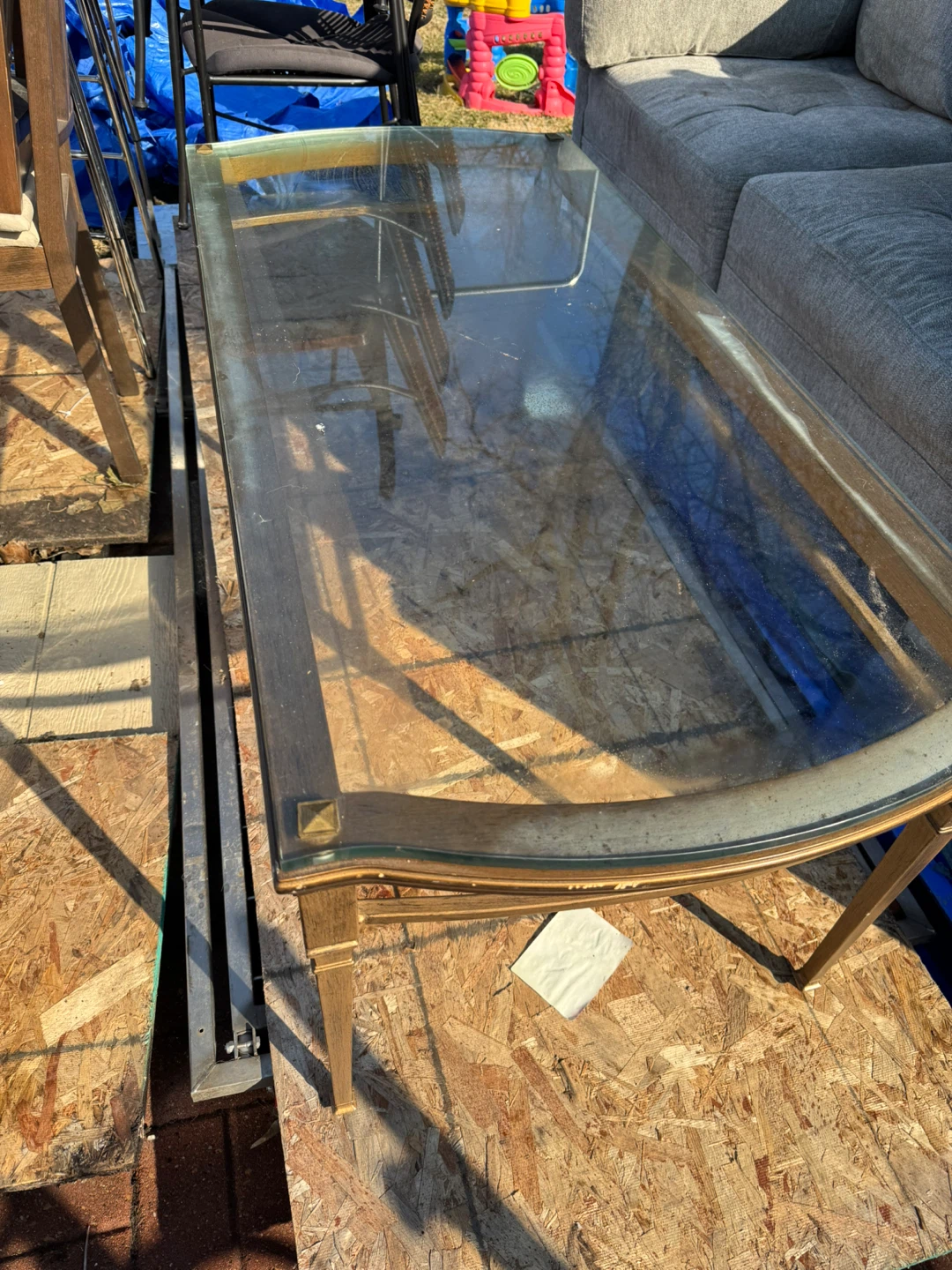 Glass Top Console Table