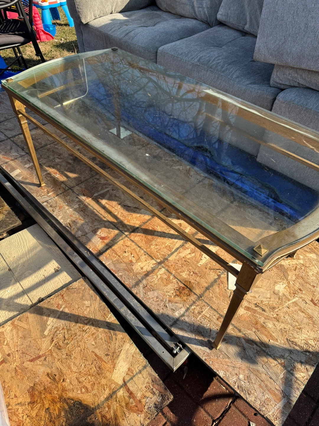 Glass Top Console Table - photo 2