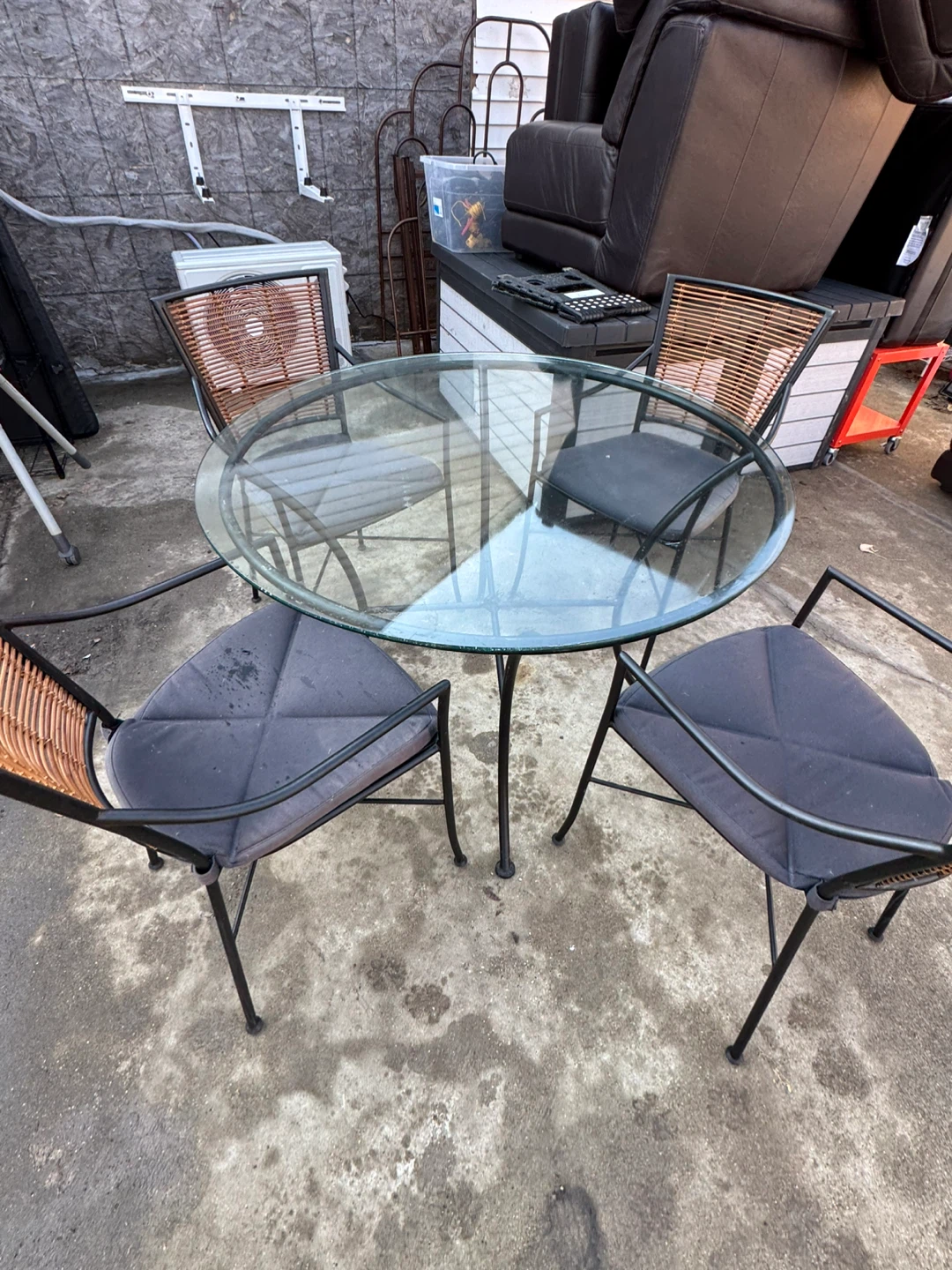 Glass Top Patio Table with 4 Chairs - photo 4