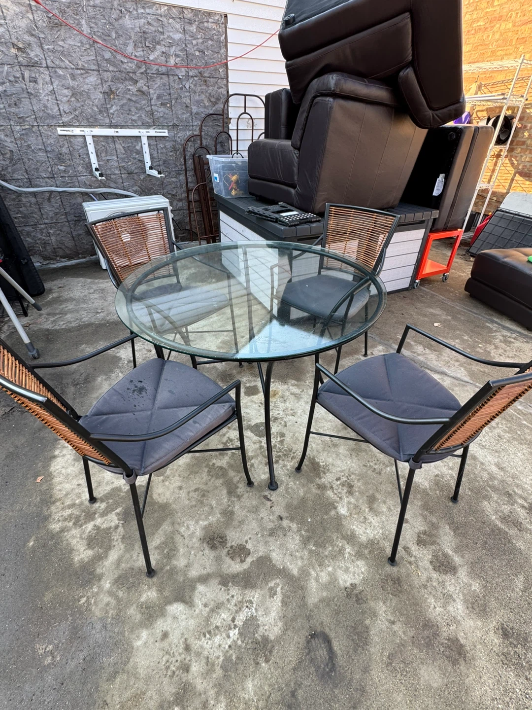 Glass Top Patio Table with 4 Chairs - photo 3