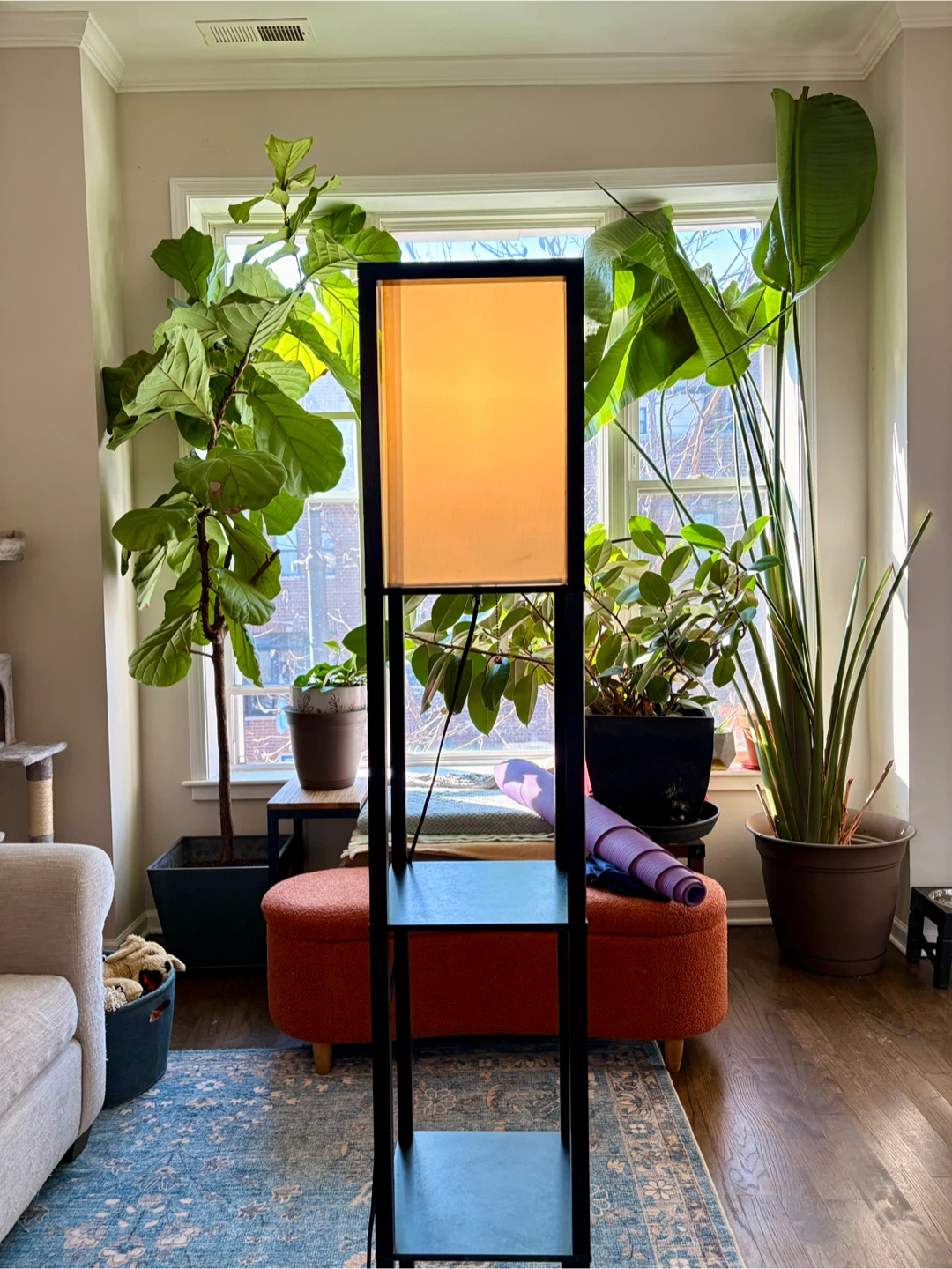 Black Floor Lamp with Shelves - photo 2