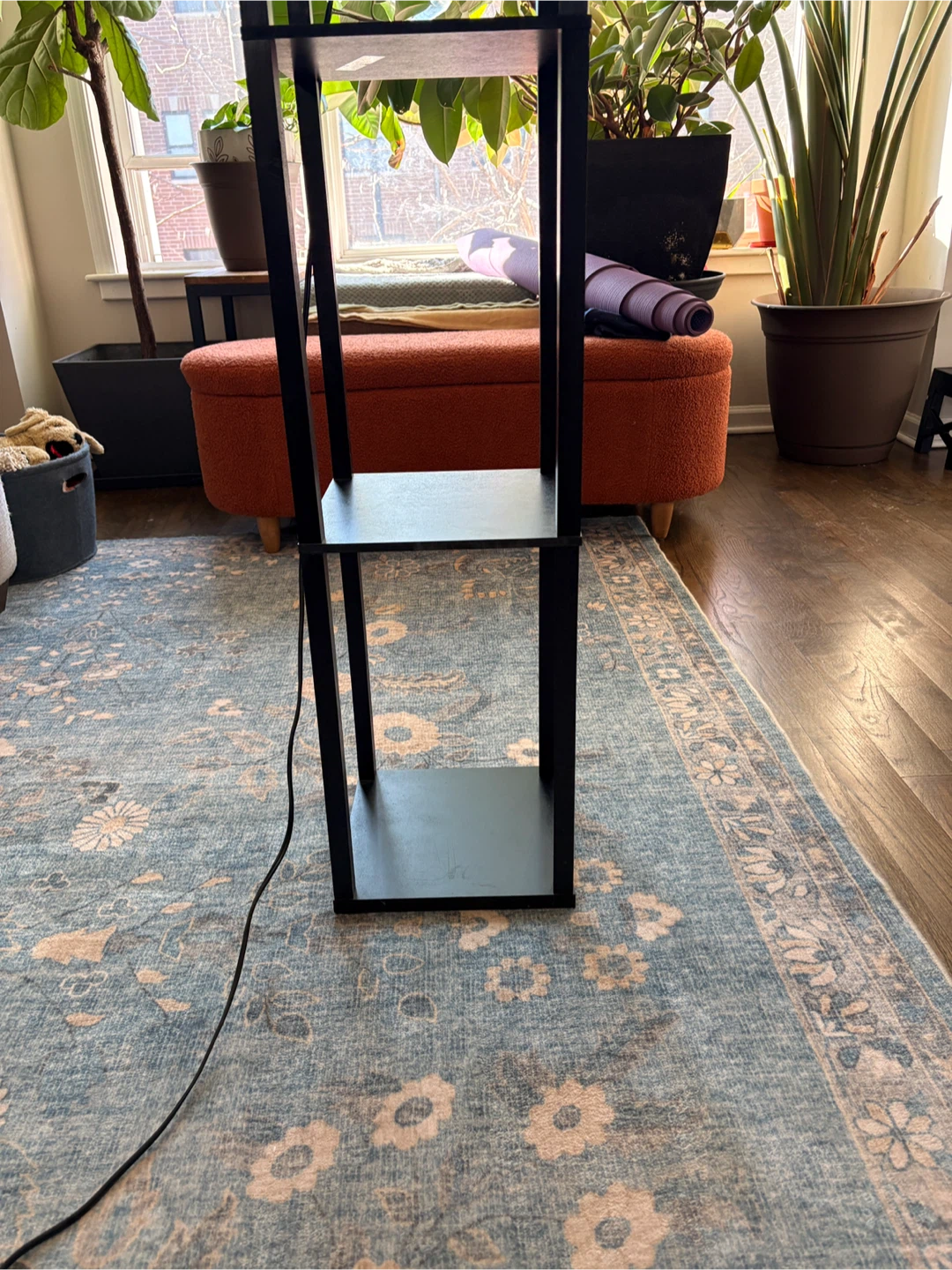 Black Floor Lamp with Shelves - photo 3