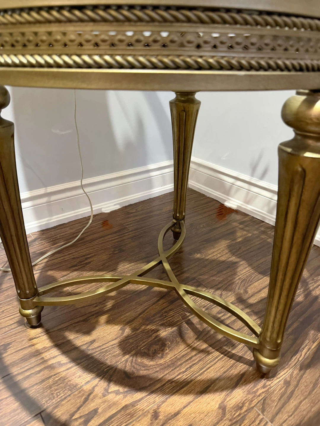Gold Accent Side Table with Glass Top - photo 2