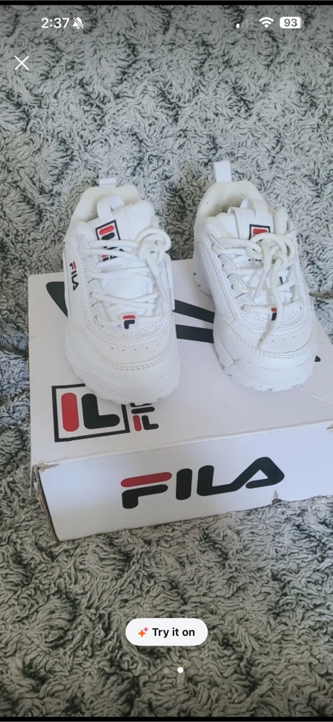 Fila Disruptor II White Youth Shoes Size 8 - photo 3
