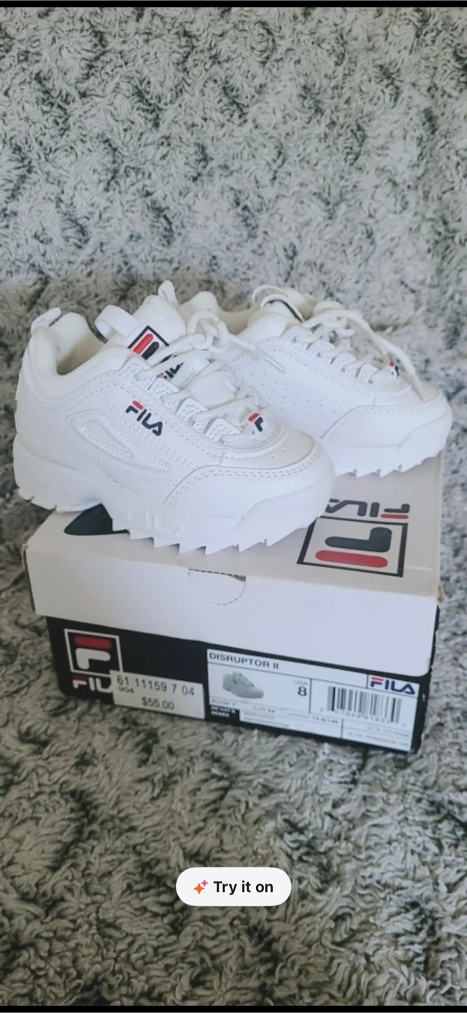 Fila Disruptor II White Youth Shoes Size 8 - photo 2