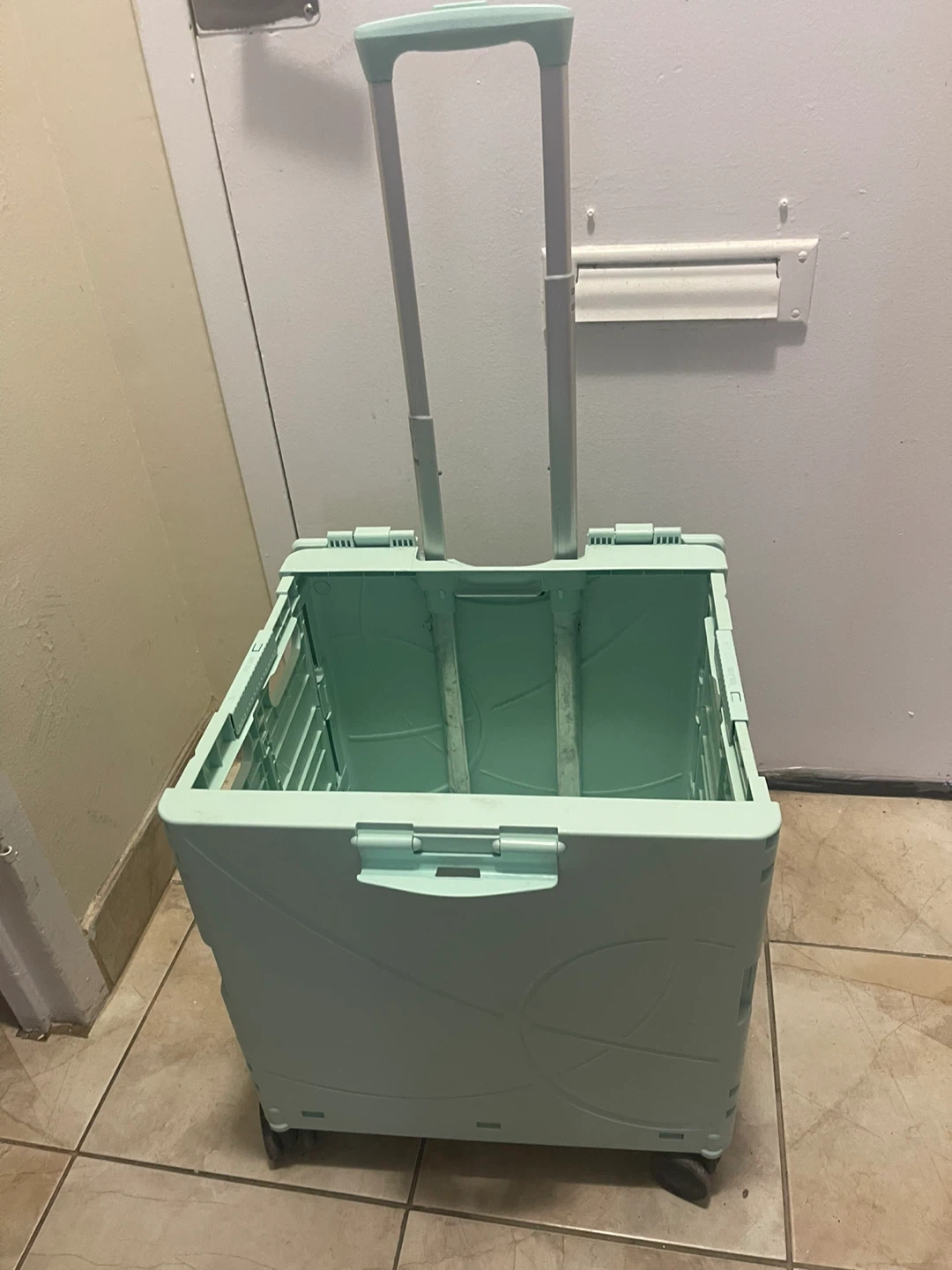 Mint Green Collapsible Rolling Storage Cart - photo 5
