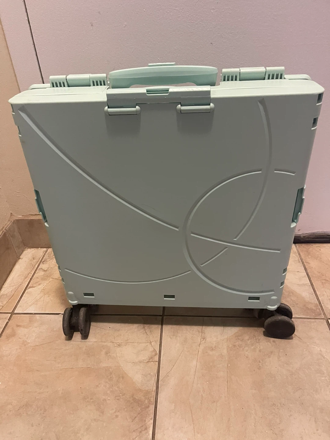 Mint Green Collapsible Rolling Storage Cart - photo 3