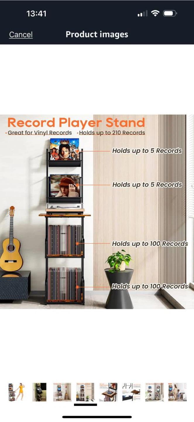 TJ.MOREE Record Player Stand with Vinyl Storage – Assembled 🎵🖤 - photo 5