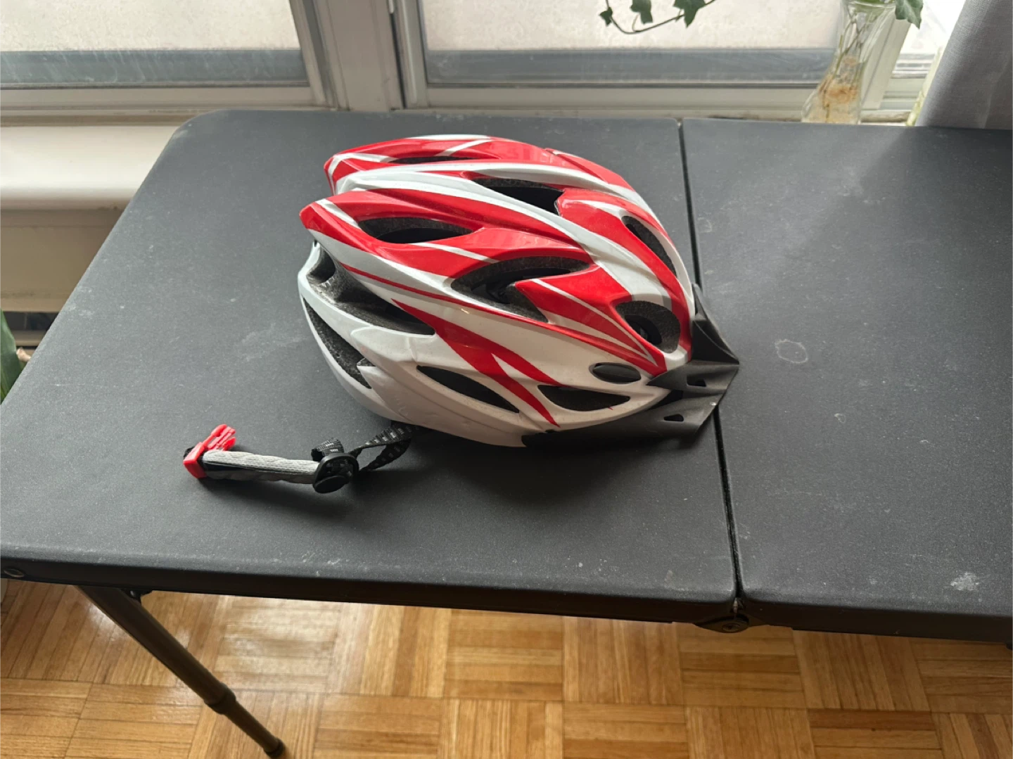 Red and White Cycling Helmet