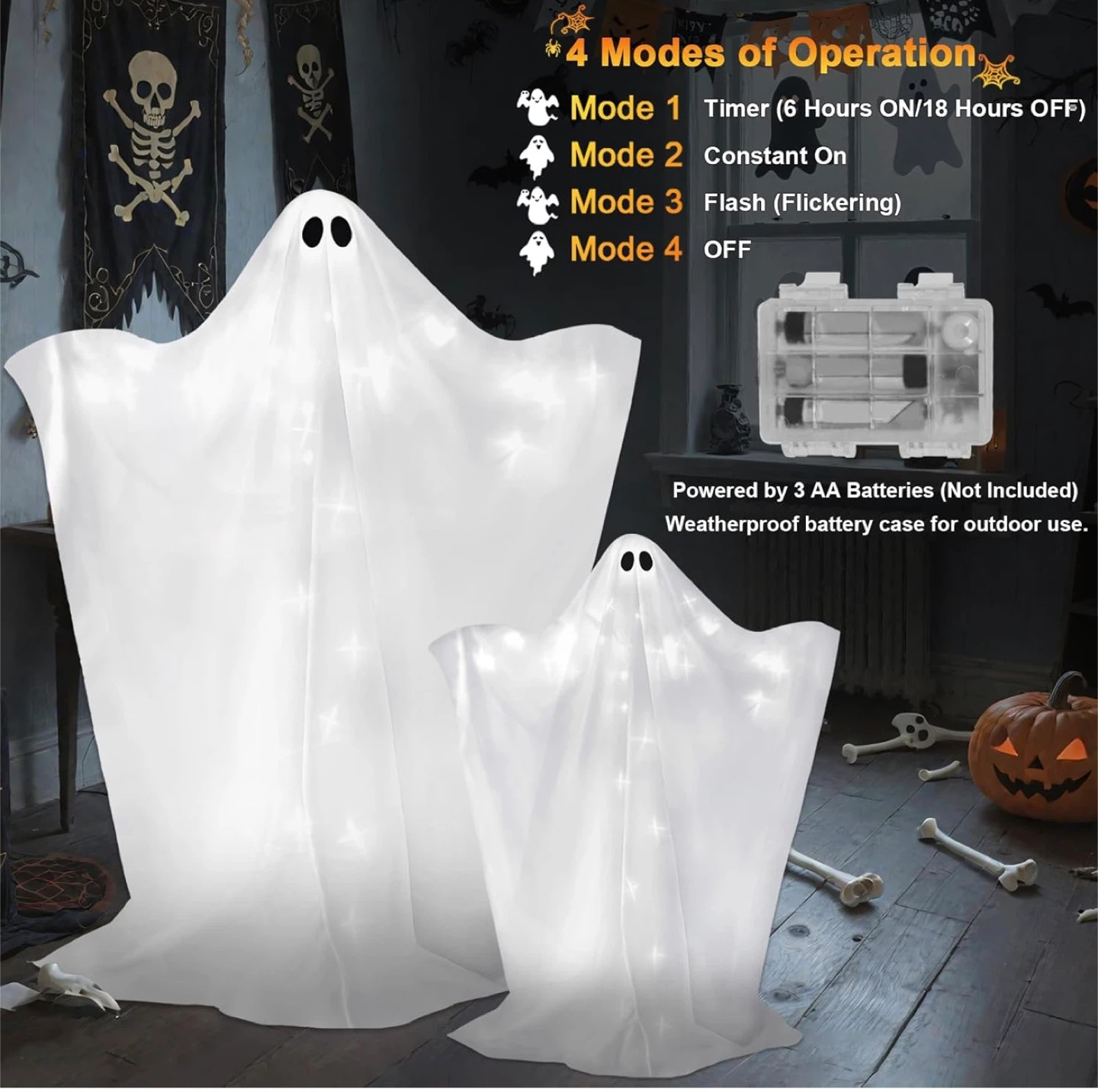 GlexpFest Halloween Light-Up Ghost Decorations (2 Pack) - photo 4