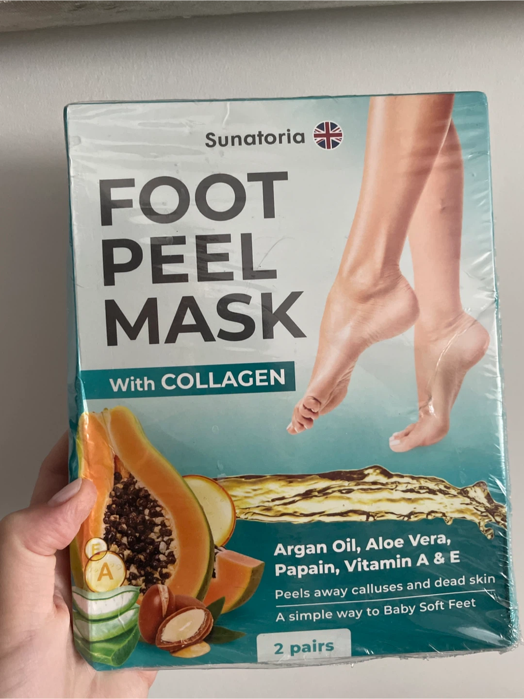 Sunatoria Foot Peel Mask with Collagen - 2 Pairs