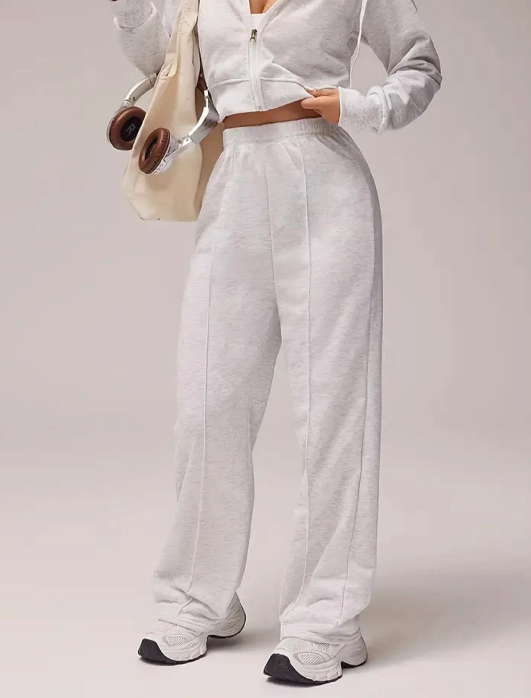 New Light Grey Wide-Leg Sweatpants - photo 2