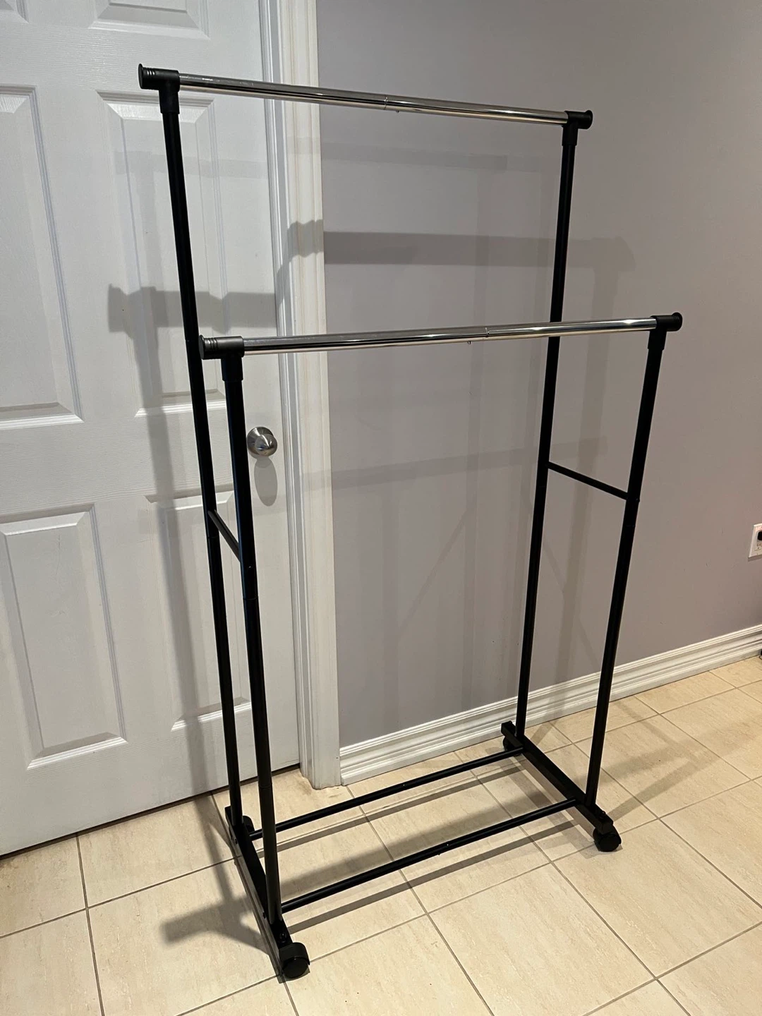 Double Garment Rack with Wheels
