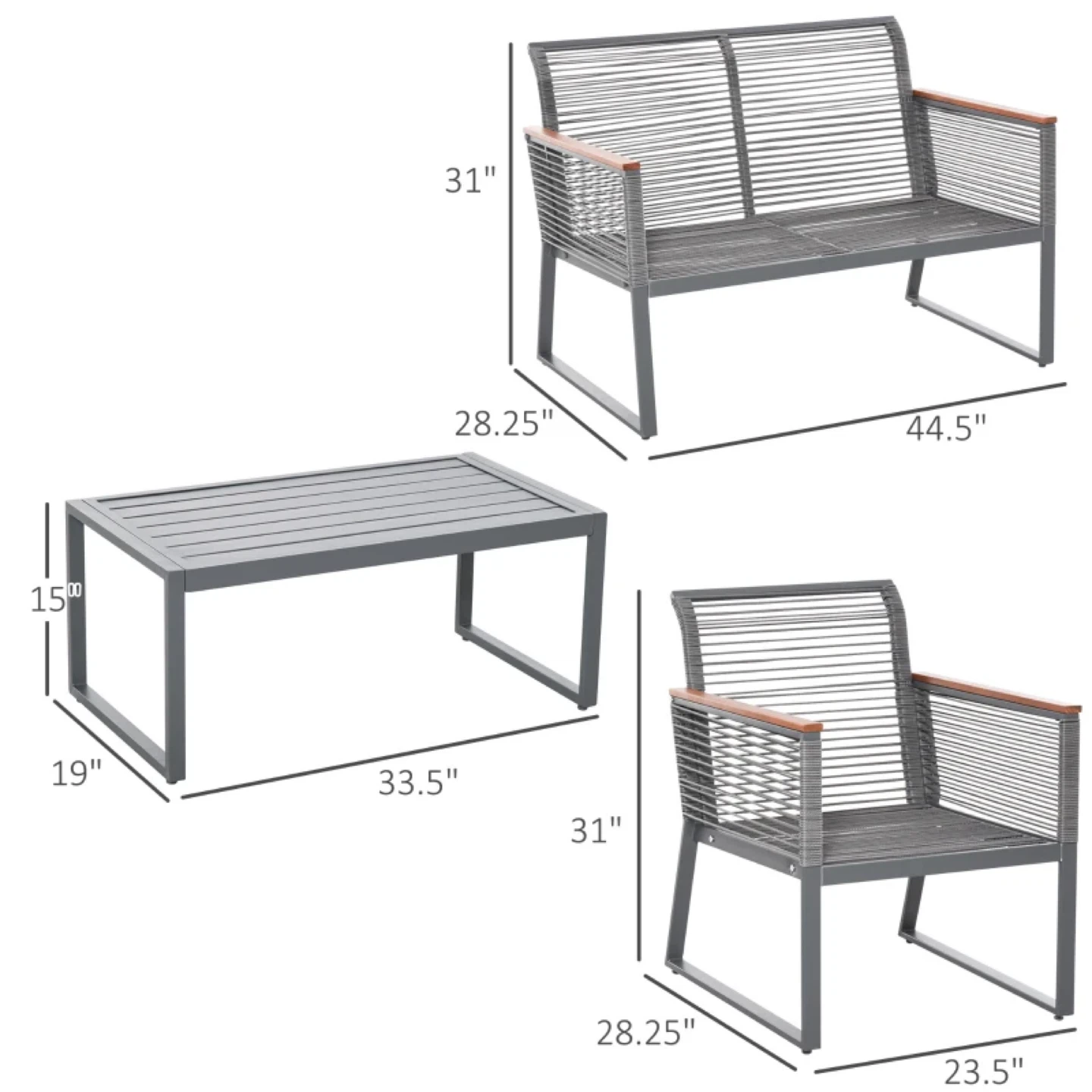 4 Piece Rattan Patio Sofa Set w/ Covers. Excellent Condition - photo 4