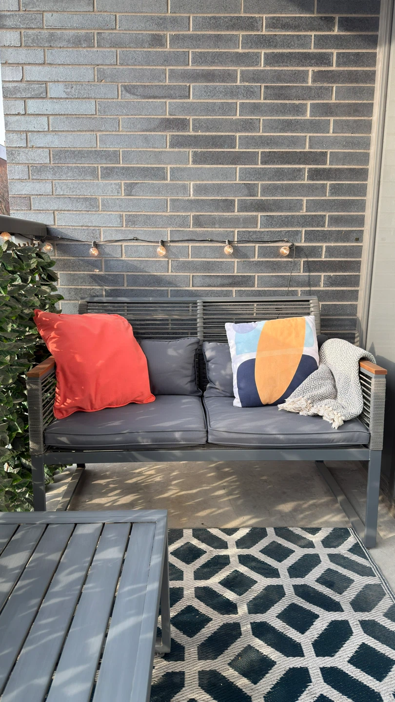 4 Piece Rattan Patio Sofa Set w/ Covers. Excellent Condition