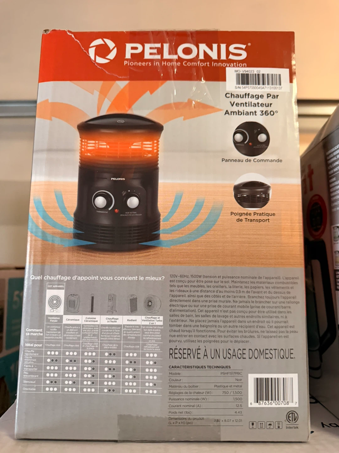 Pelonis 360° Ambiant Fan Heater