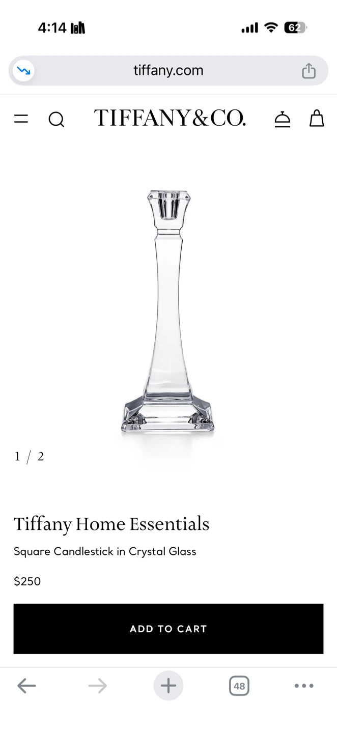 NEW in box Tiffany & Co. Home Essentials Square Candlesticks