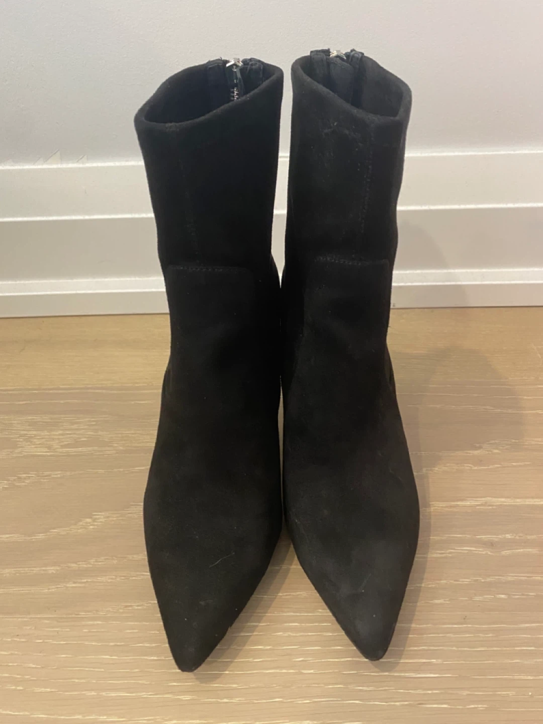 Black Stretch Suede Ankle Boots – Size 8 - photo 2